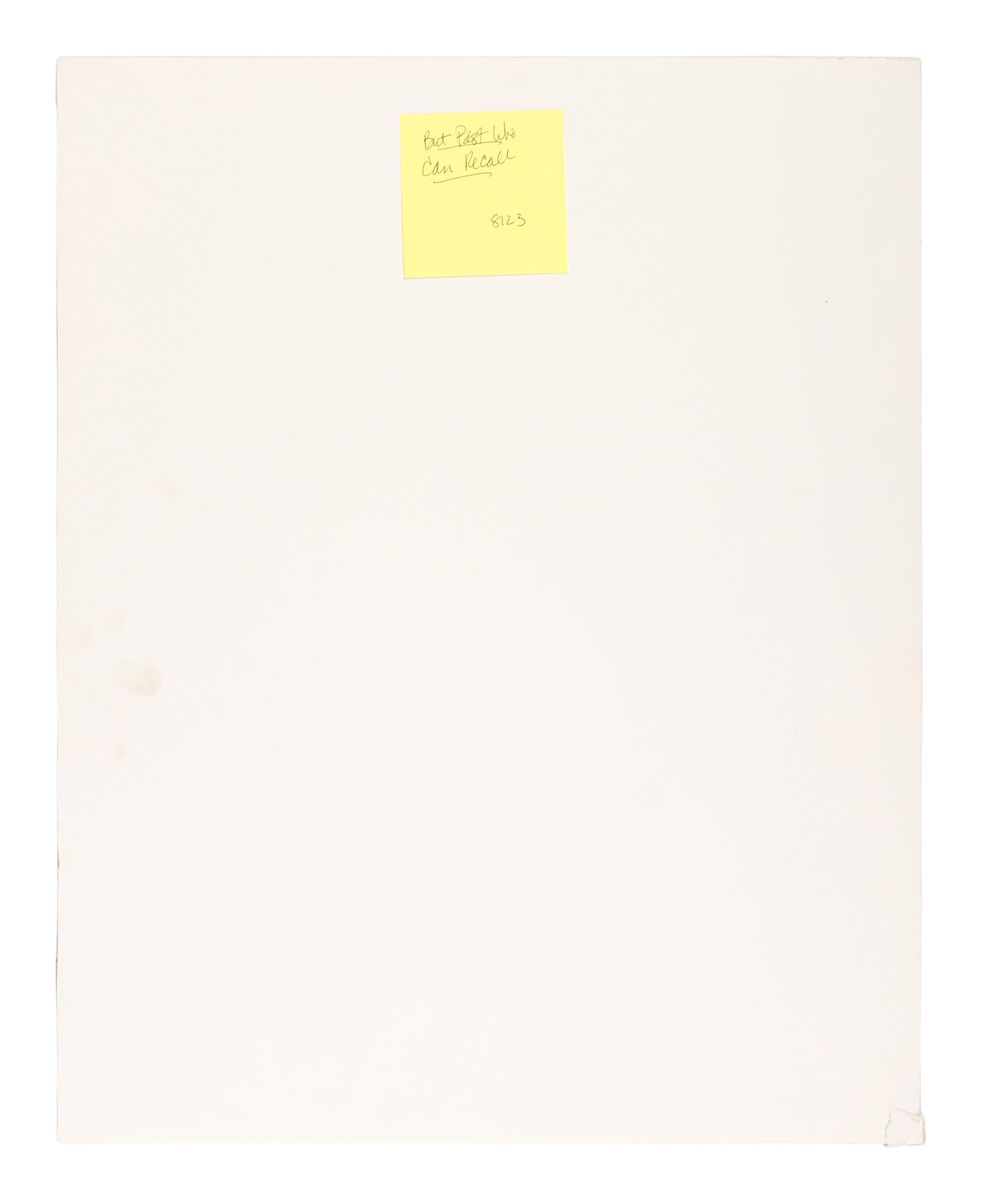 But Past Who Can Recall or Done Undo (Paradise Lost) (from The End of the Game ), 1977