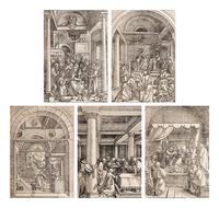 A group of five prints from The Life of the Virgin