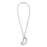 Diamond and White Gold Heart Pendant Necklace