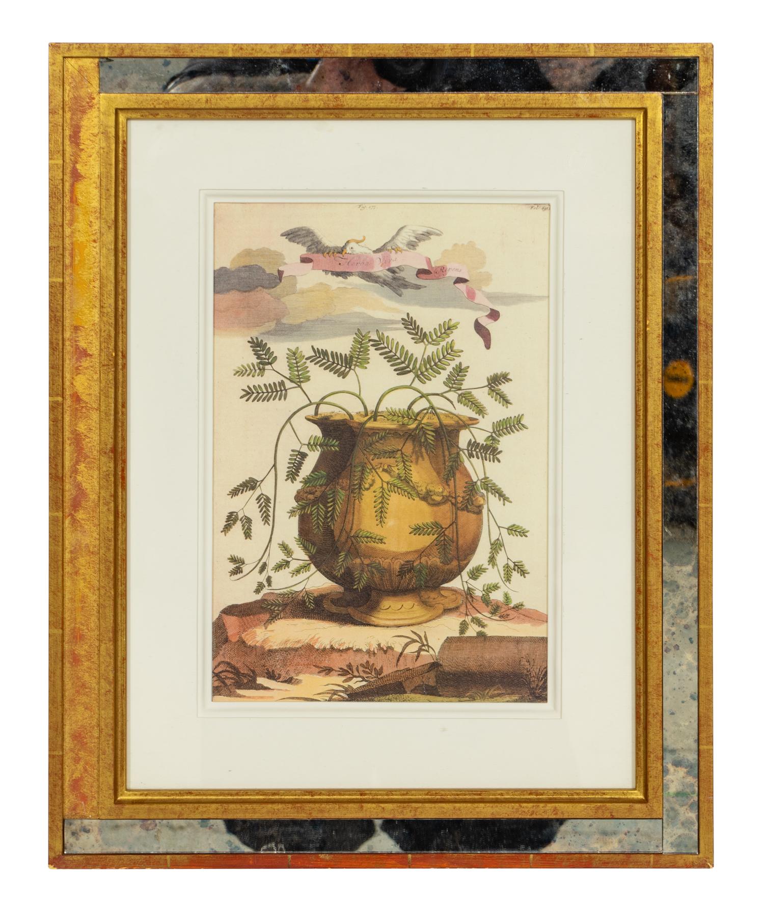 A Set of Three Framed Hand-Colored Chromolithographs