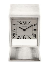 A Cartier Silver Prism Mystery Clock