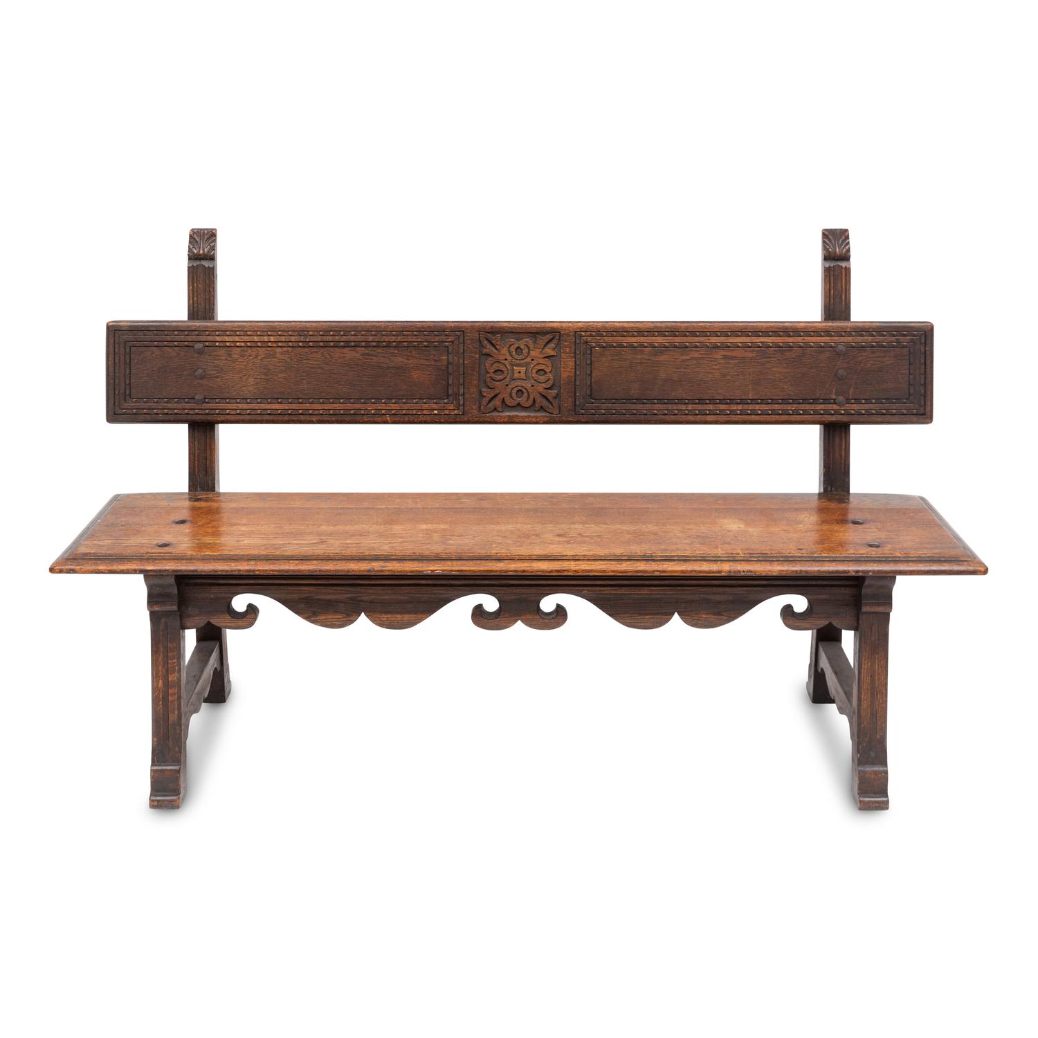 An Italian Oak Hall Bench