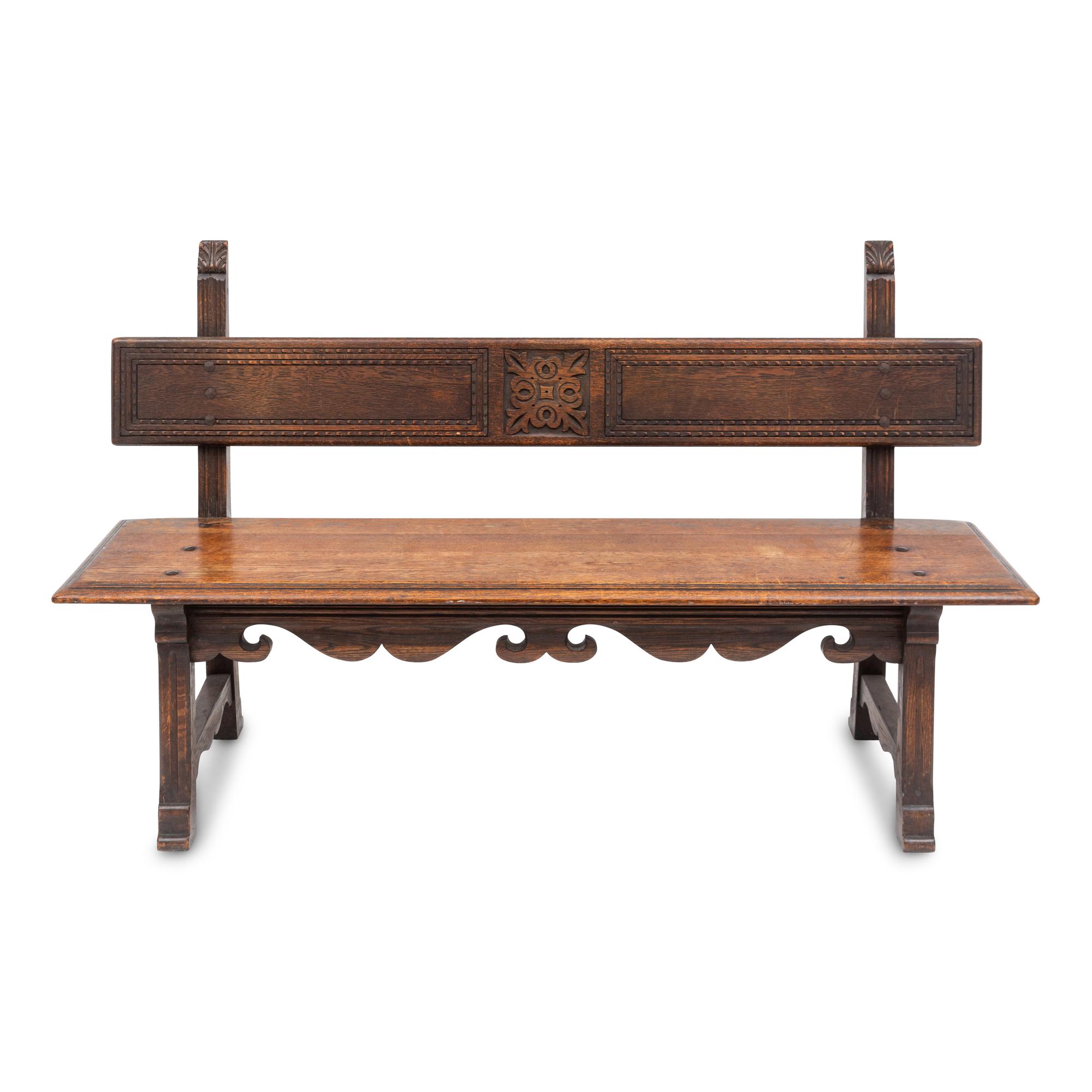 An Italian Oak Hall Bench