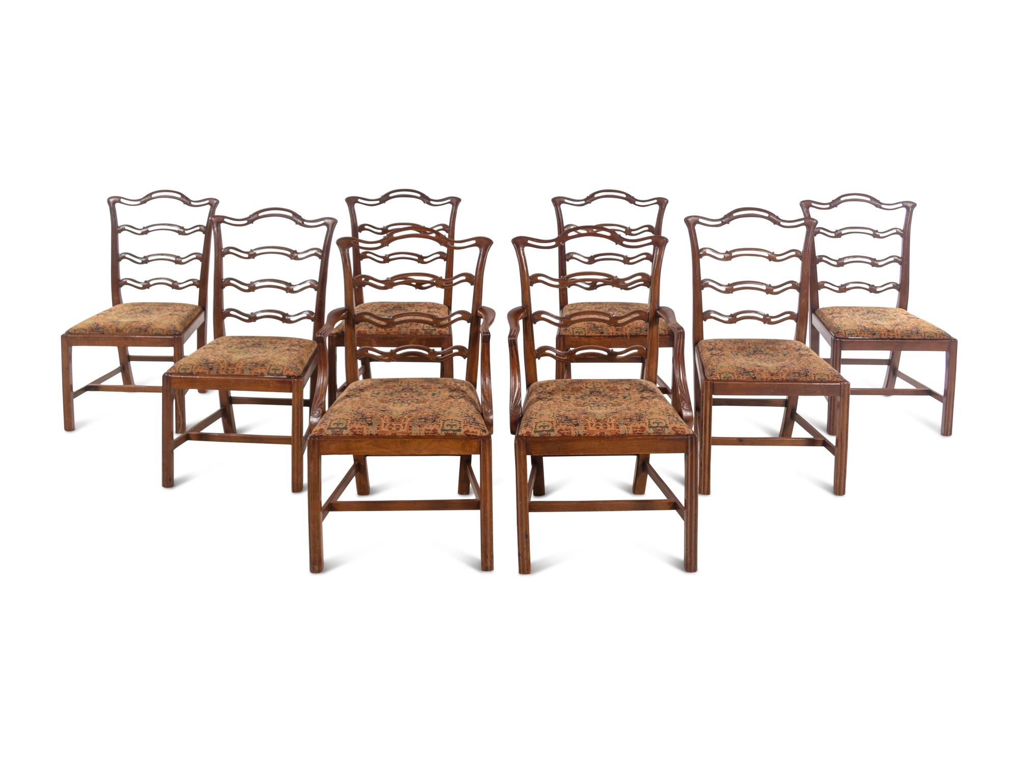 A Set of Eight George III Style Mahogany Chairs