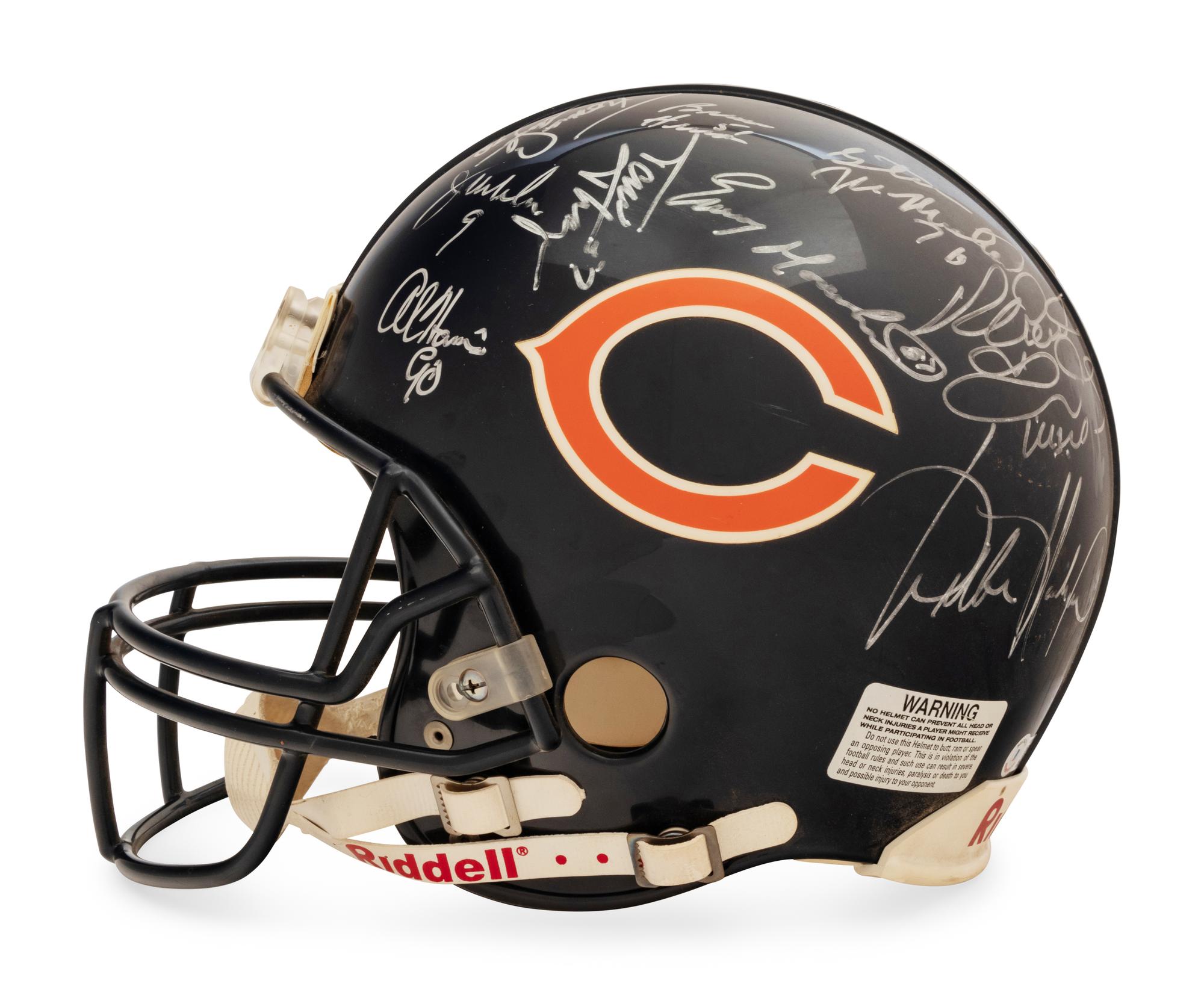A 1980s Chicago Bears Signed Autograph Full Size Helmet (Beckett Authentication Services BAS Certified),