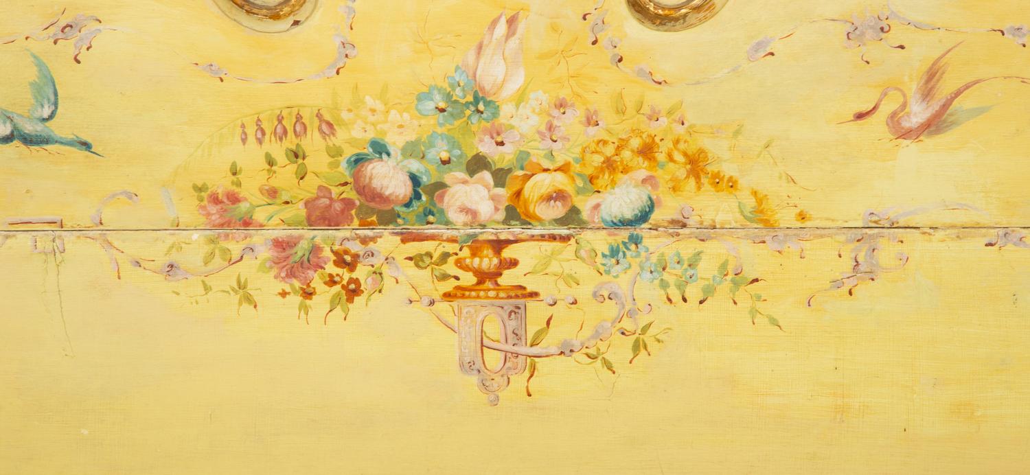 A Venetian Style Painted Bed with Mirrored Sections