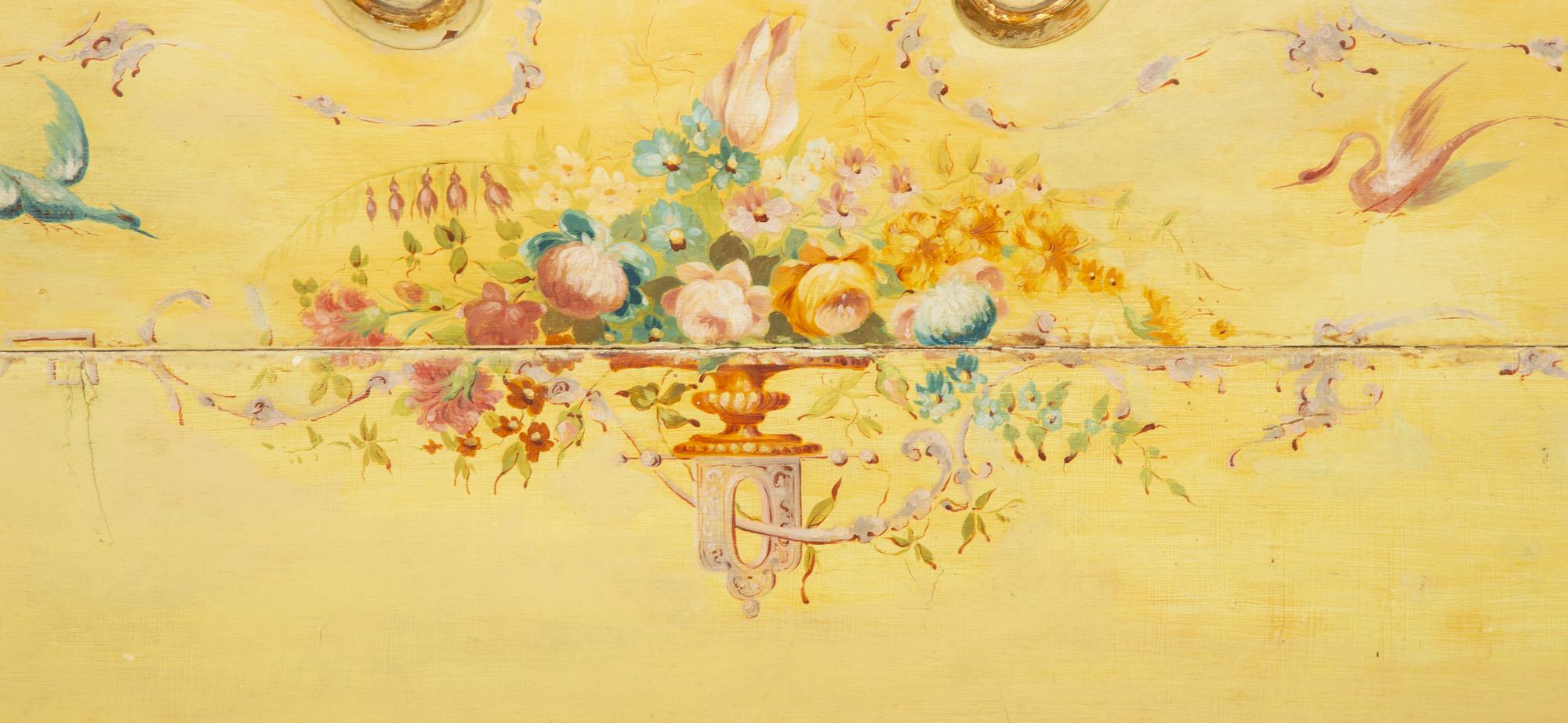 A Venetian Style Painted Bed with Mirrored Sections