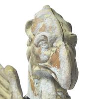 A Cast and Painted Zinc Garden Figure of a Griffin