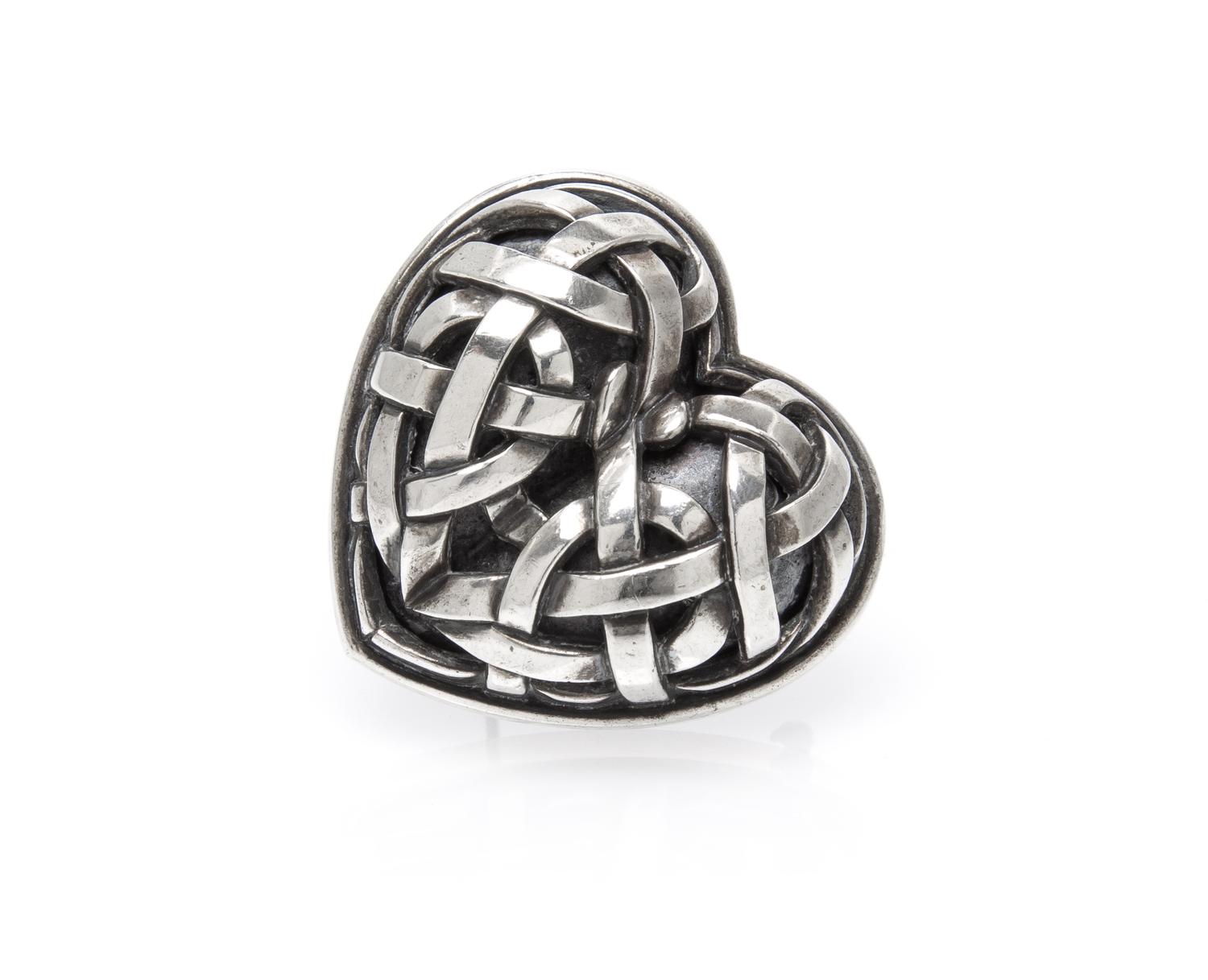 A Sterling Silver Heart Brooch, Kieselstein-Cord, 27.20 dwts.
