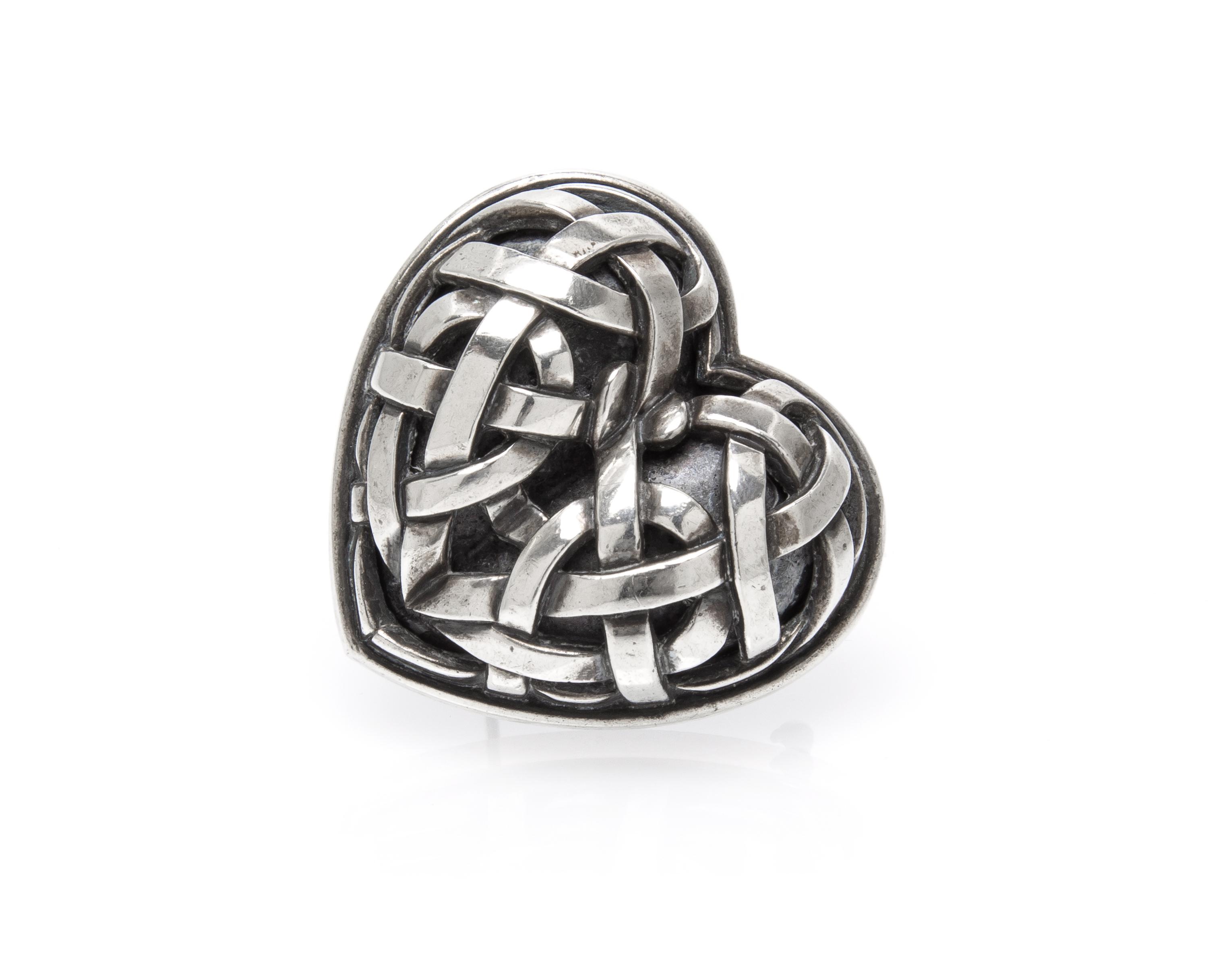 A Sterling Silver Heart Brooch, Kieselstein-Cord, 27.20 dwts.
