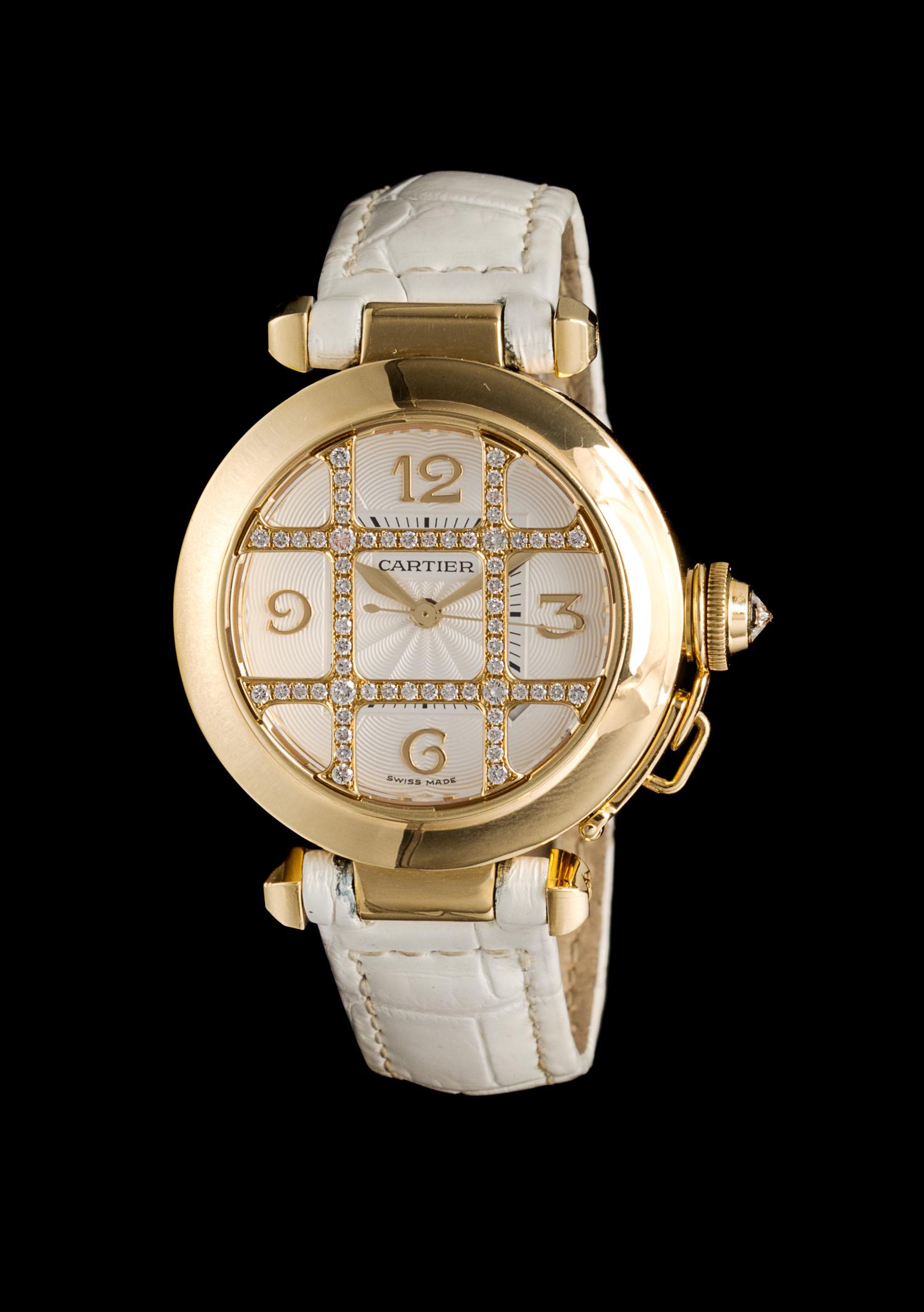 An 18 Karat Yellow Gold Ref. 2399 Pasha Wristwatch, Cartier,