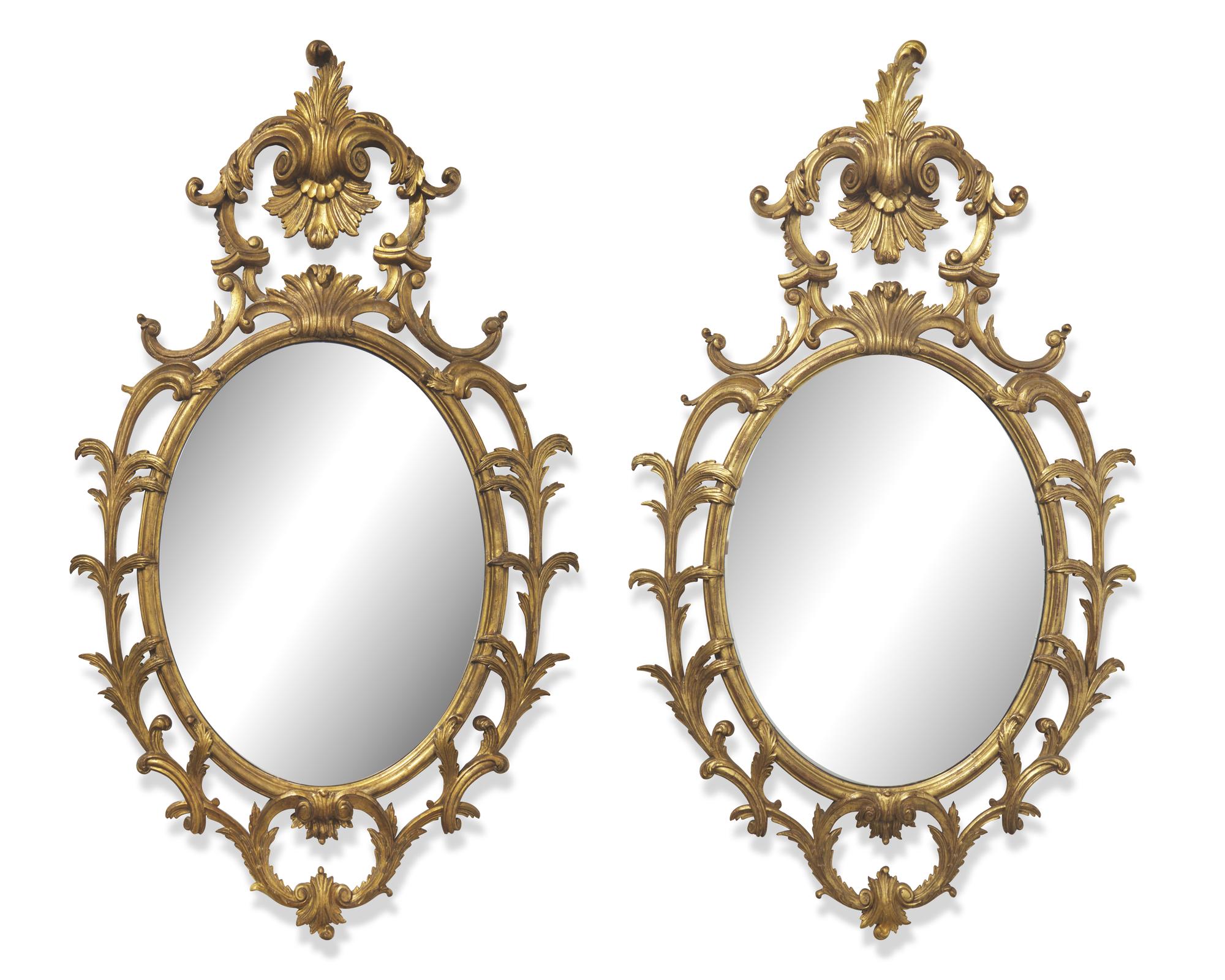 A Pair of George III Style Giltwood Mirrors