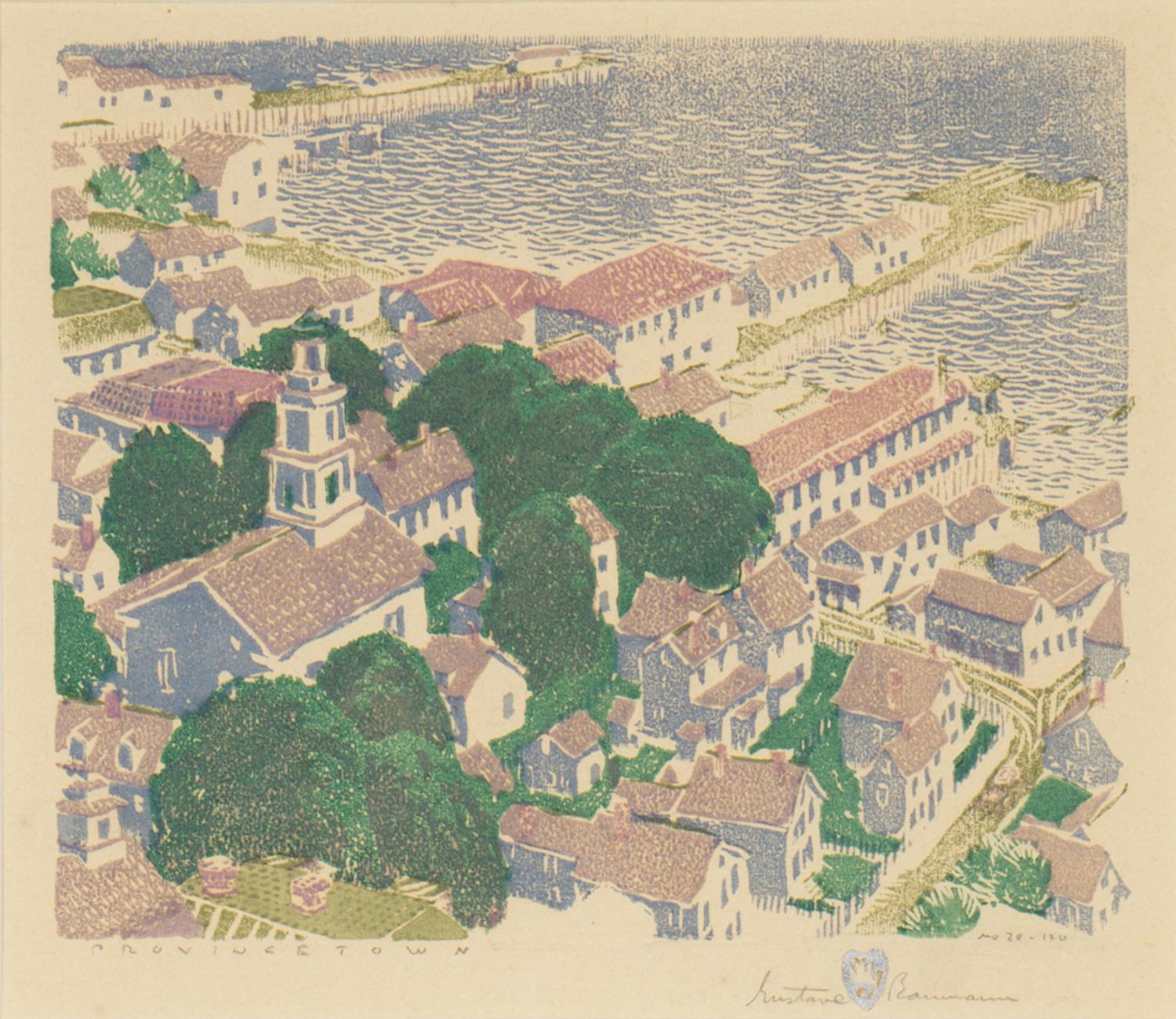 Provincetown , 1917 (with original wood block)