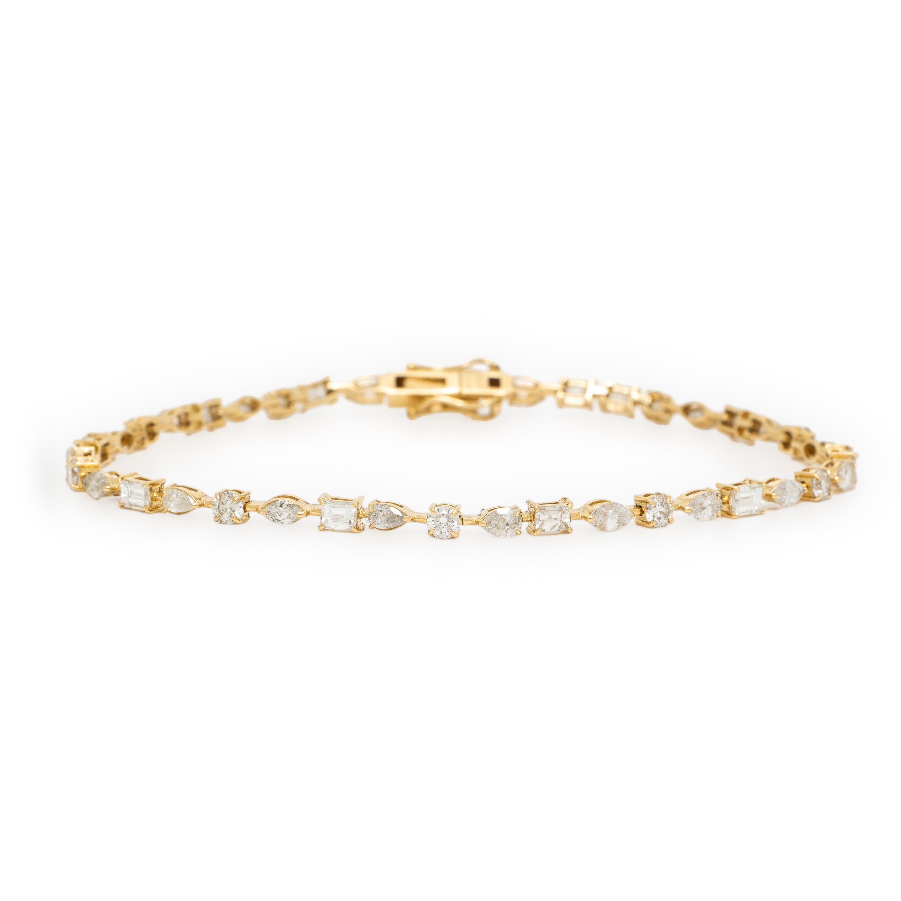 Diamond and Yellow Gold Bracelet