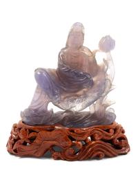 Two Chinese Hardstone Figures of Female Immortals
