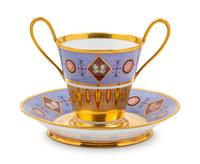 A Sevres Porcelain Cup and Saucer Set