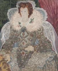 An English Embroidered, Jeweled and Applique Portrait of Queen Elizabeth I — 19TH CENTURY