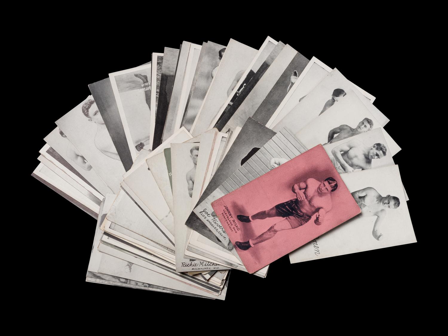 A Group of 66 Early 20th Century Boxing Exhibit Post Cards Including Jack Dempsey, Gene Tunney, Joe Louis and John L. Sullivan,