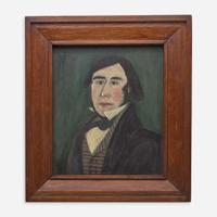 American School 19th century Pair of Portraits: A Lady and a Gentleman
