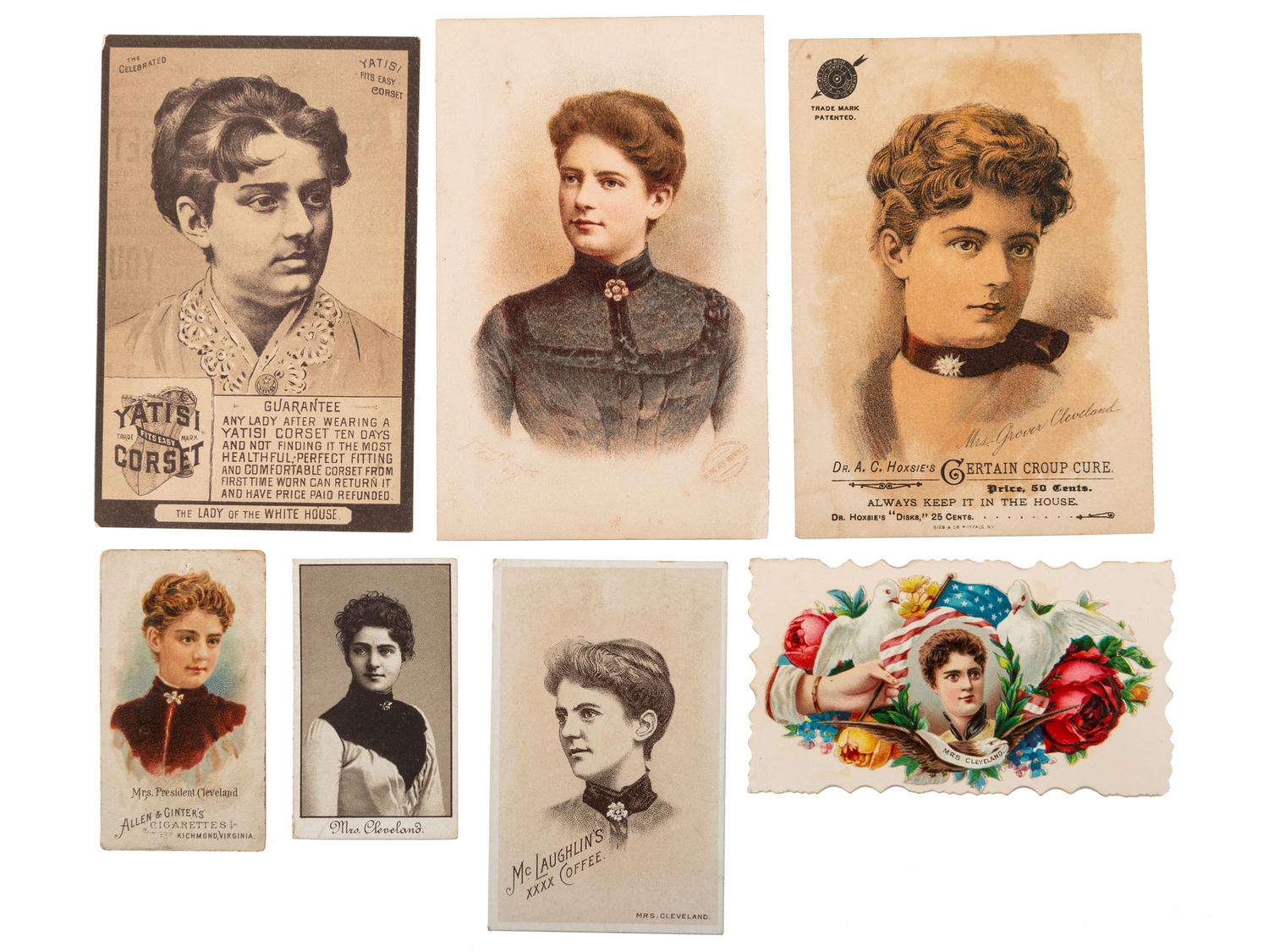 [FIRST LADIES - FRANCES CLEVELAND]. A group of ephemera and photograph of Frances Cleveland, highlighted by an authograph letter signed from the Executive Mansion, comprising: