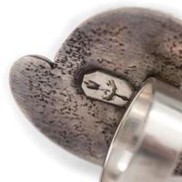 Tufa Cast Silver Ring, Set with a Bisbee Turquoise Cabochon