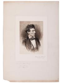 STUART, Frederick (1837-1913). After Alexander Hesler (1823-1895). J.O. Wright & Co., publisher. Abraham Lincoln limited edition print.