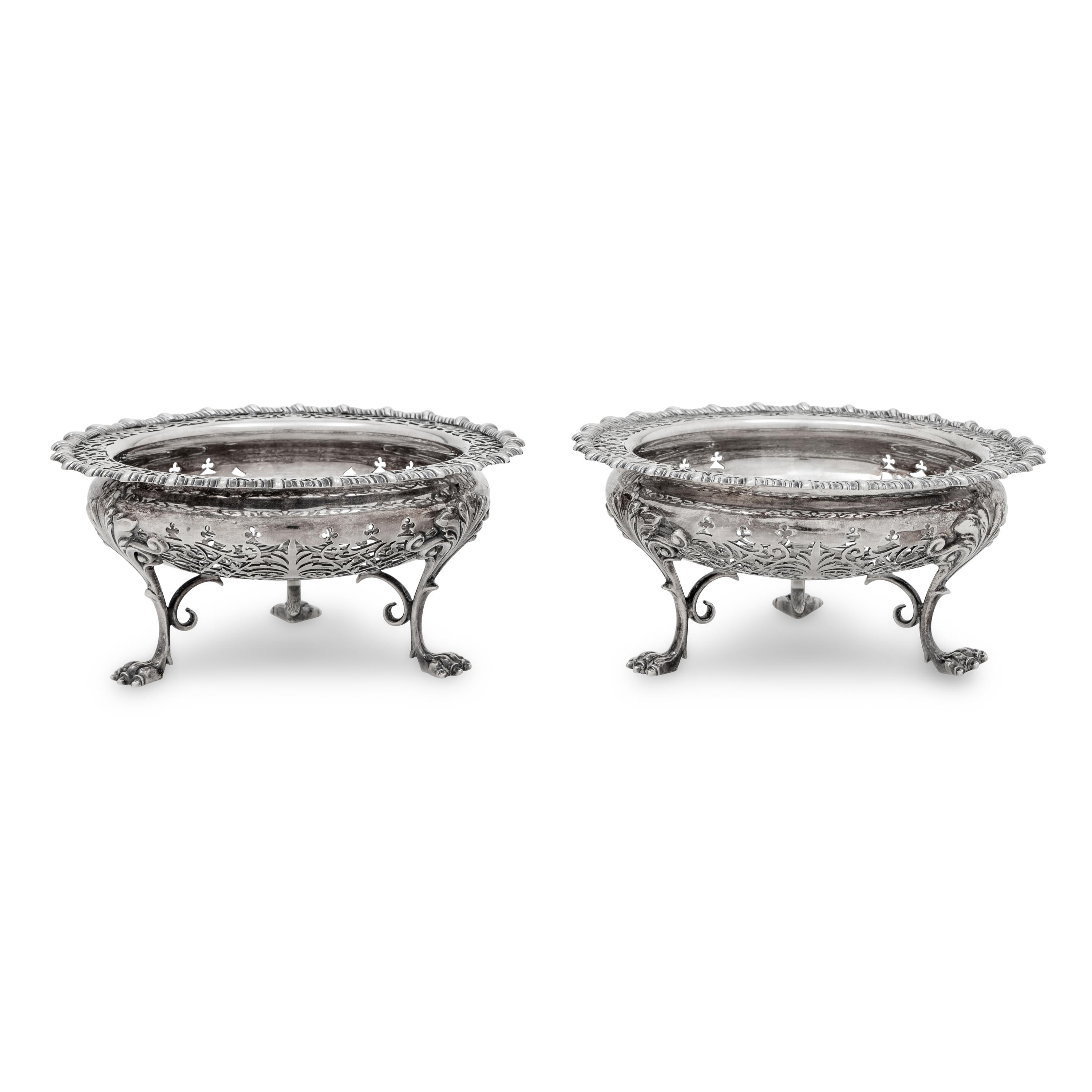 A Pair of Victorian Silver Pierced Fruit Bowls