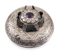 Sterling Silver Lidded Jar, with Amethyst
