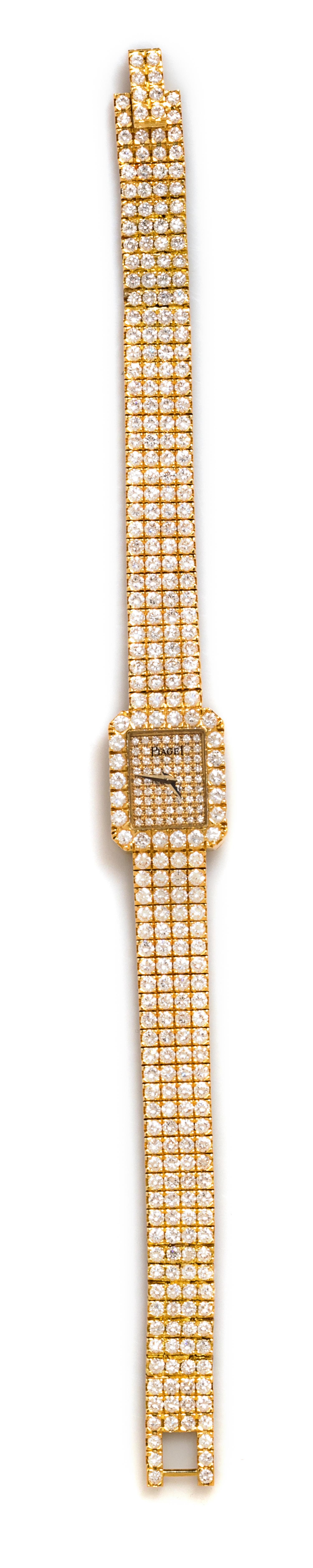 An 18 Karat Yellow Gold and Diamond Wristwatch, Piaget, 27.90 dwts.