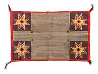 Navajo Germantown Single Saddle Blanket 32 1/2 x 23 inches — Late 19th Century