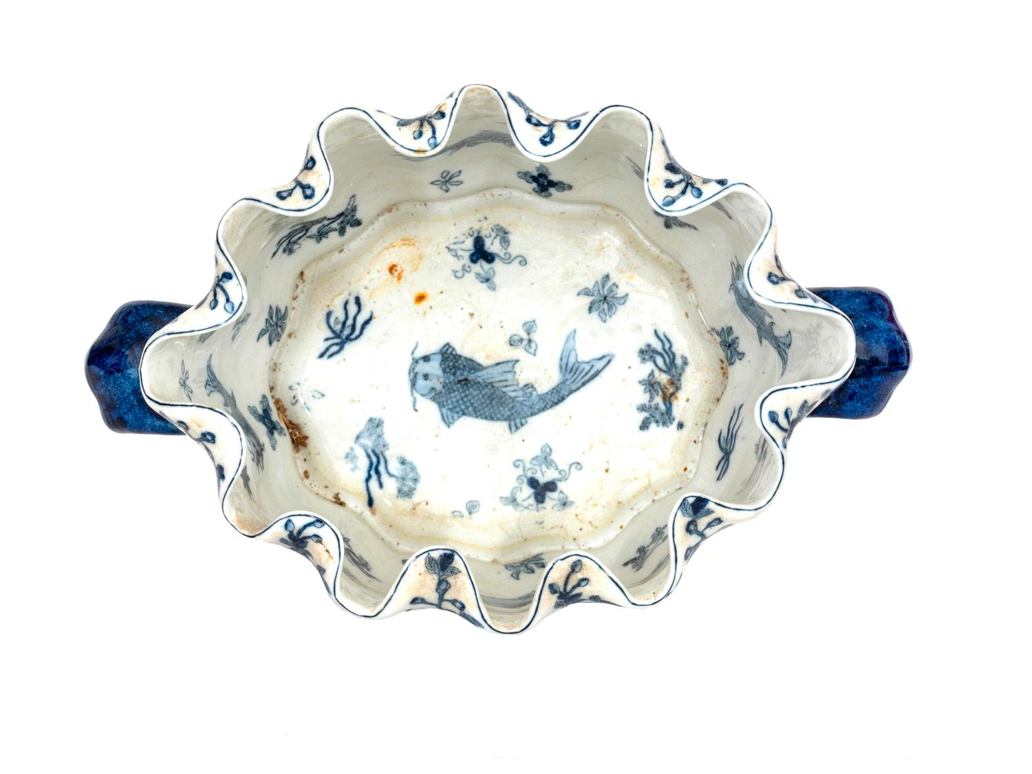 A Chinese Blue and White Transfer-Printed Porcelain Montieth — 20TH CENTURY