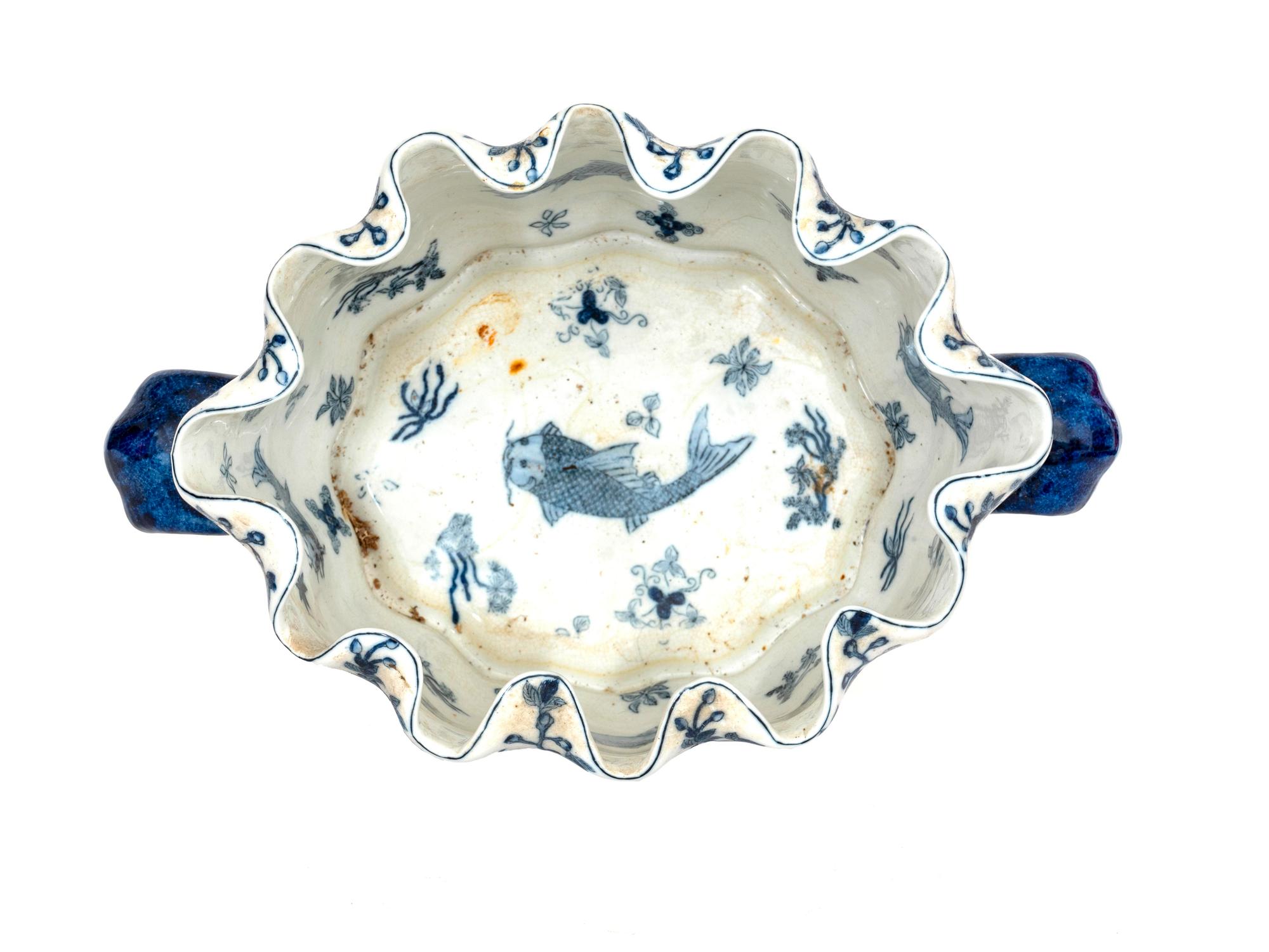 A Chinese Blue and White Transfer-Printed Porcelain Montieth — 20TH CENTURY