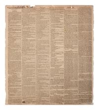[POLITICS]. National Intelligencer . Vol. XXXIV, No. 4878. Washington, DC: Gales & Seaton, 5 March 1833. Containing Andrew Jackson's inaugural address.