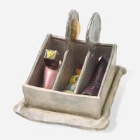 Jackie Rice (American, b. 1941) Painted Ceramic Biscuit Box, USA, circa late 1960s