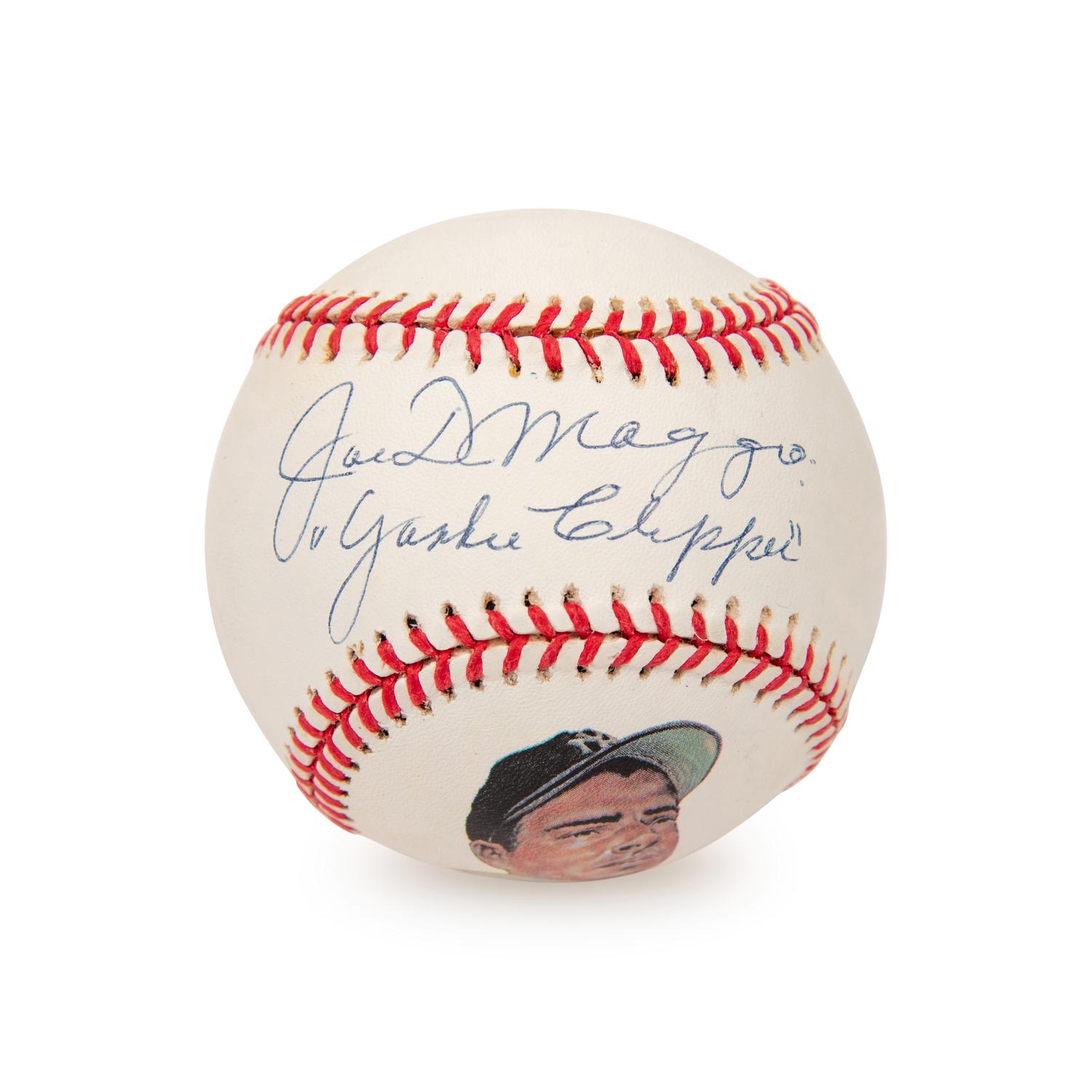 A Joe DiMaggio Signed Autograph Yankee Clipper Portrait Baseball (Beckett Authentication Services)