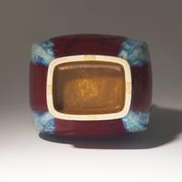A Chinese Flambe-Glazed Vase Fanghu, Qianlong Mark and of the Period — 清乾隆 窯變釉杏圓貫耳方瓶