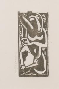Max Weber, (American, 1881-1961), Portrait, Figure, Nude with Upraised Arm; Head, and Reclining Nude (set of five woodcuts)