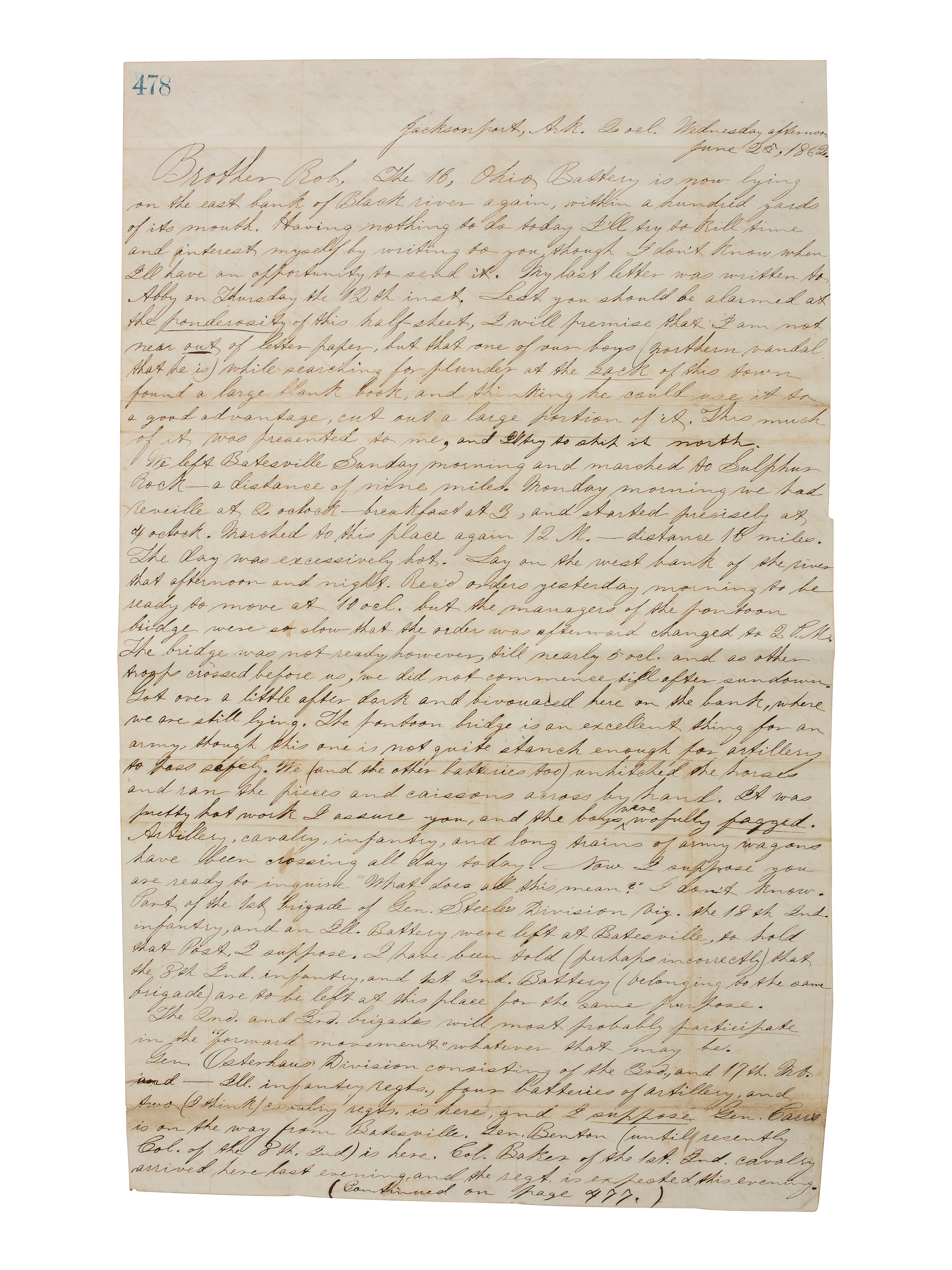 [CIVIL WAR]. Corporal Samuel McKinney Stafford (1837-1922), 16th Ohio Battery, archive including war-date diary and letters.