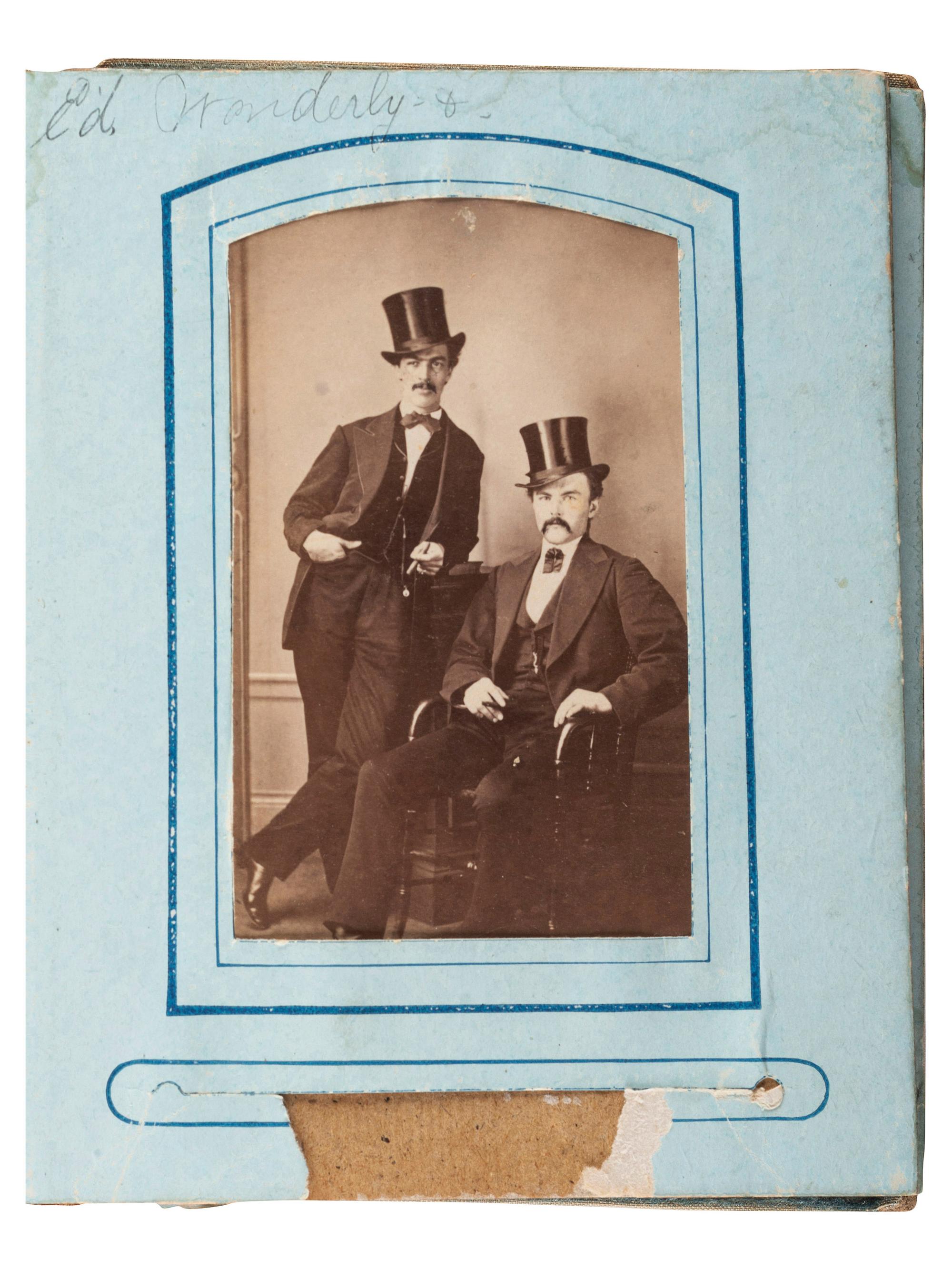 [CIVIL WAR]. A group of 2 CDV albums, one containing cartes de visite of Lt. Colonel Samuel McLean Pollock (1829-1895), 6th Iowa Cavalry, with family photos.