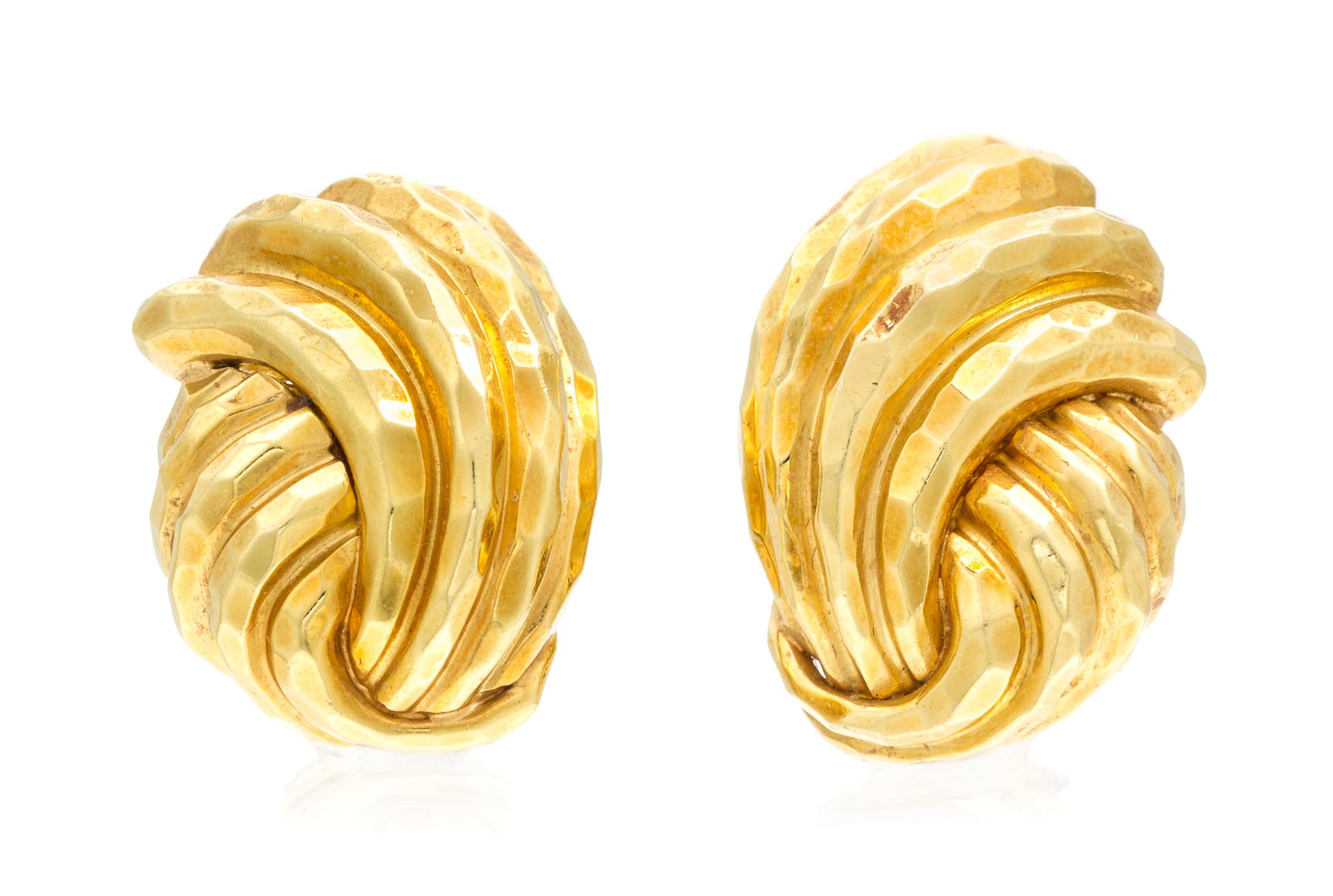 A Pair of 18 Karat Yellow Gold Earclips, Henry Dunay, 16.50 dwts.