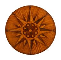 A Regency Style Brass Mounted Compass Inlaid Candlestand