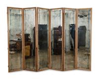A Contemporary Mottled Mirrored Seven-Fold Floor Screen — 20TH CENTURY