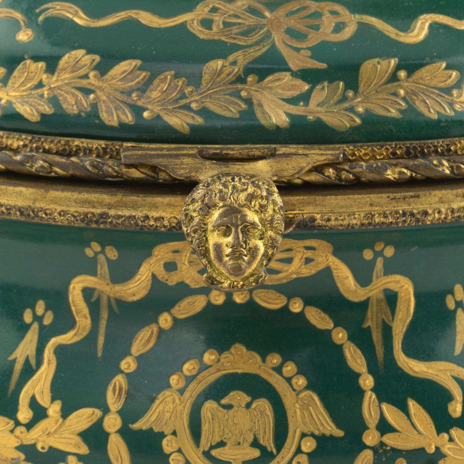 A Sèvres Style Porcelain Napoleonic Table Casket