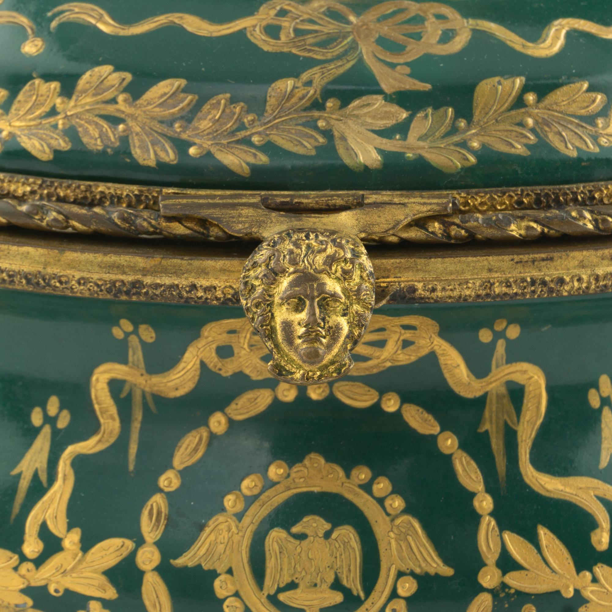 A Sèvres Style Porcelain Napoleonic Table Casket