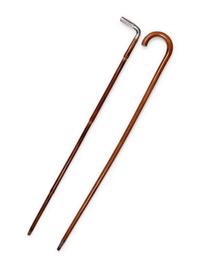 Two Continental SIlver-Mounted Malacca Walking Sticks