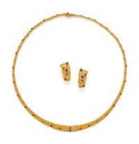YELLOW GOLD, DIAMOND AND MULTIGEM SET