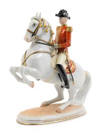 A Vienna Porcelain Figure of a Lipizzaner Horse and Rider