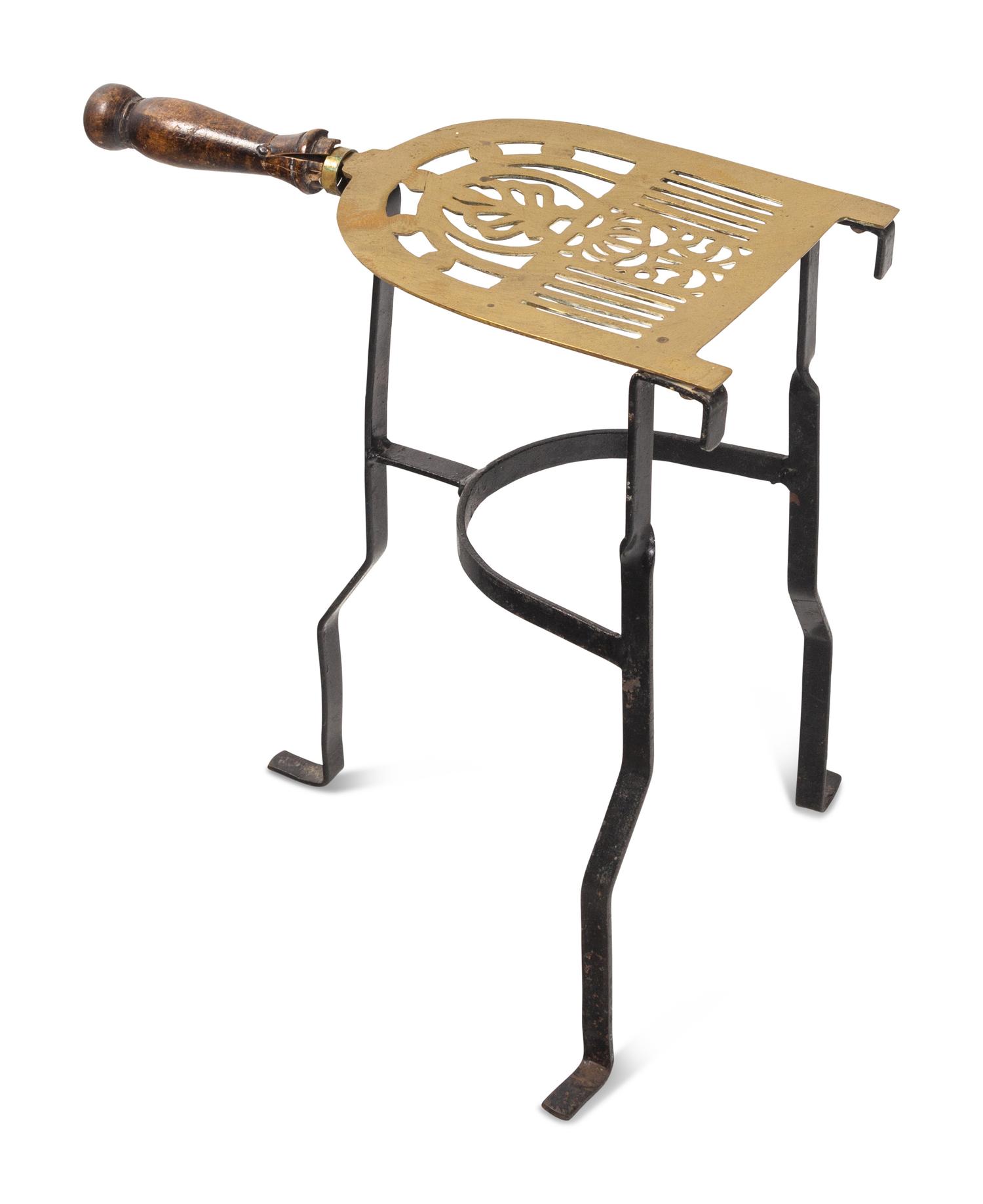 A Pair of Continental Brass Andirons