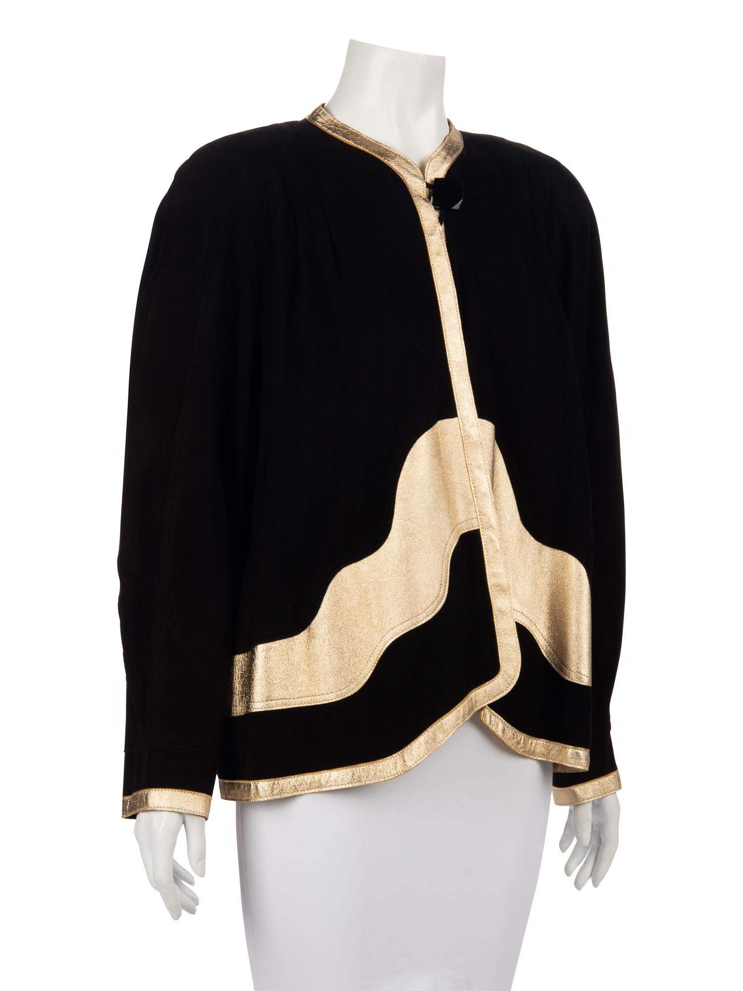 Three Jean Muir Color Blocked Suede Jackets, 1970-80s