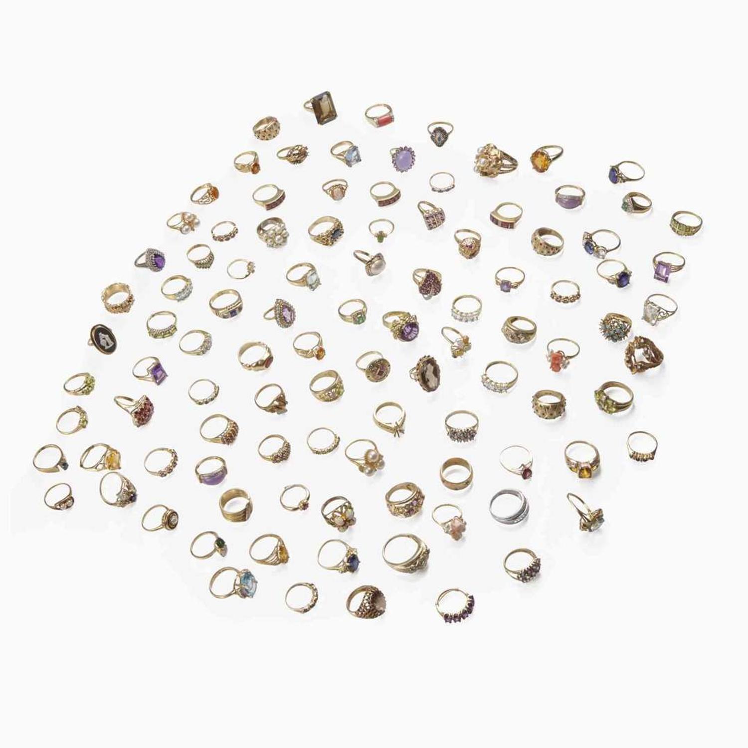 A Collection of 14K Gold and Gem-Set Rings